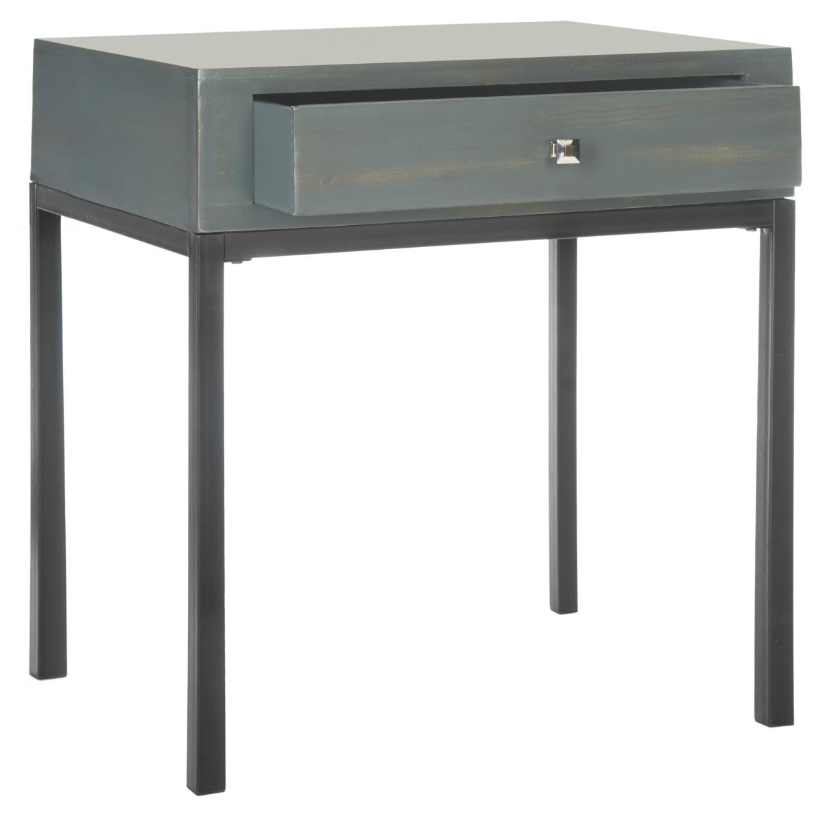 Adena End Table With Storage Drawer - Steel Teal - Arlo Home - Image 1
