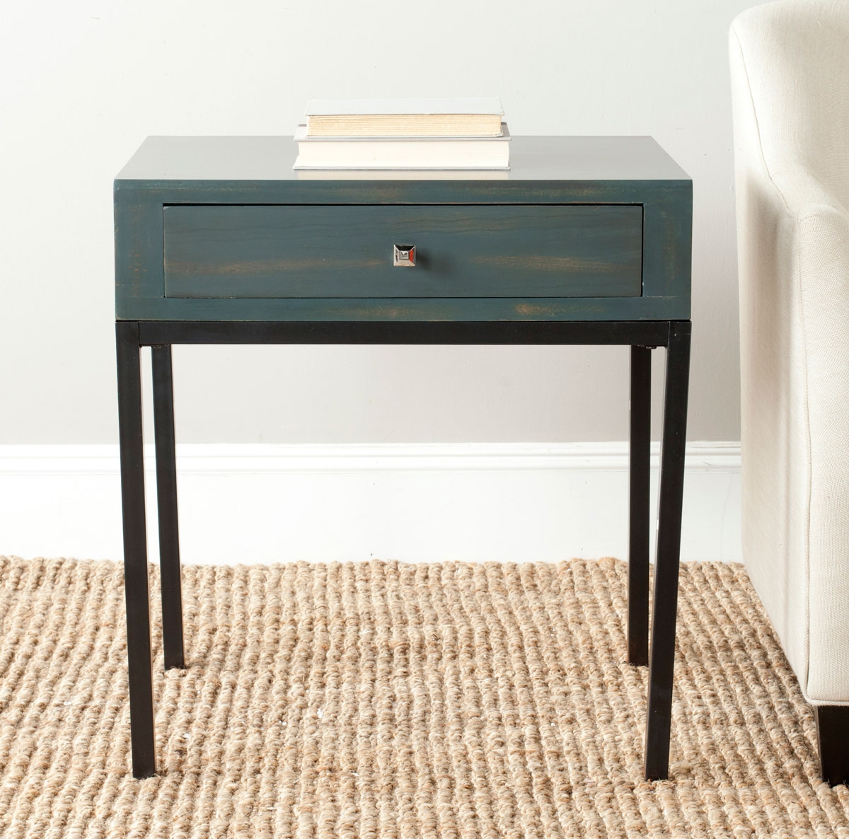Adena End Table With Storage Drawer - Steel Teal - Arlo Home - Image 2