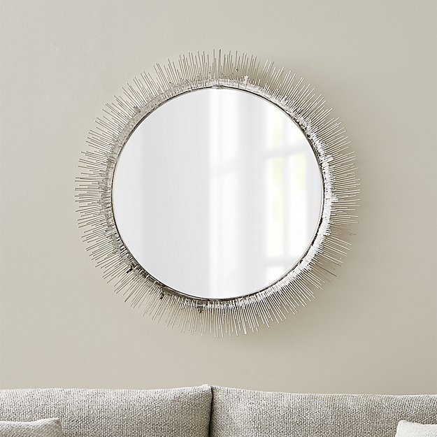 Clarendon Large Round Silver Wall Mirror - Image 1