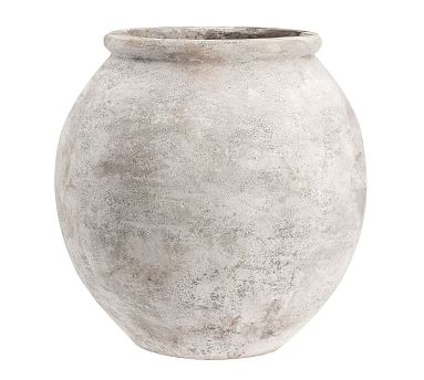 Eclectic Ivory Ceramic Faux Stone Vase, X-Large - Image 0