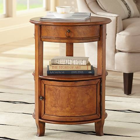 Rylie 20" Wide Walnut Finish Small Round Accent Table - Image 0
