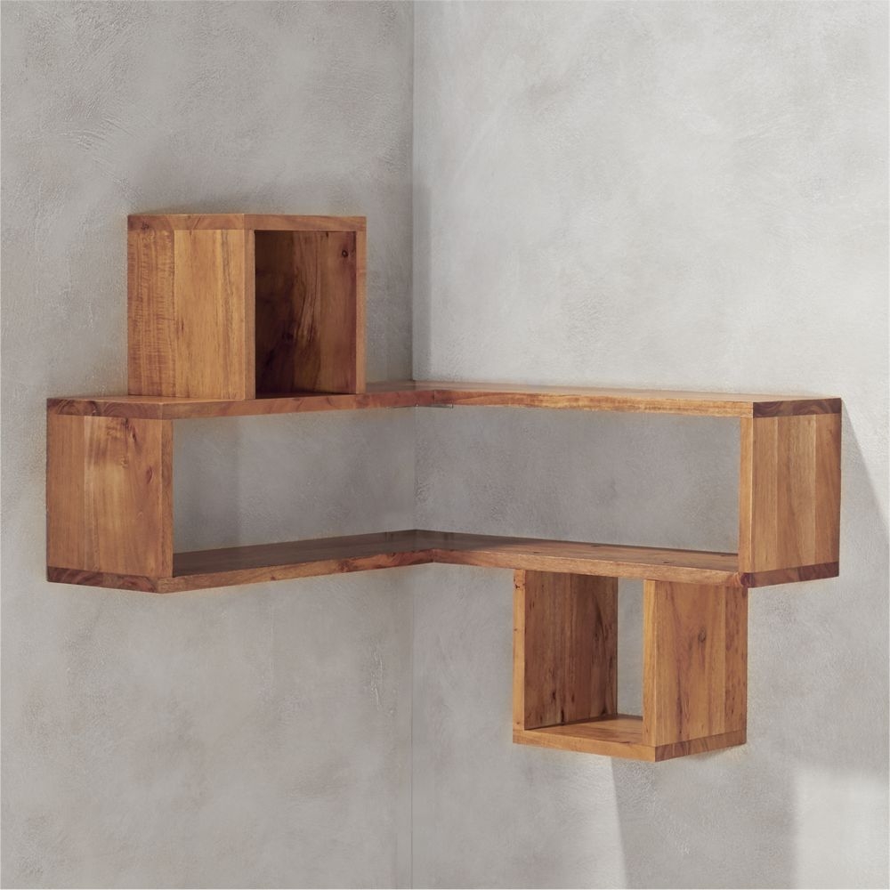 corner block wood shelf - Image 0