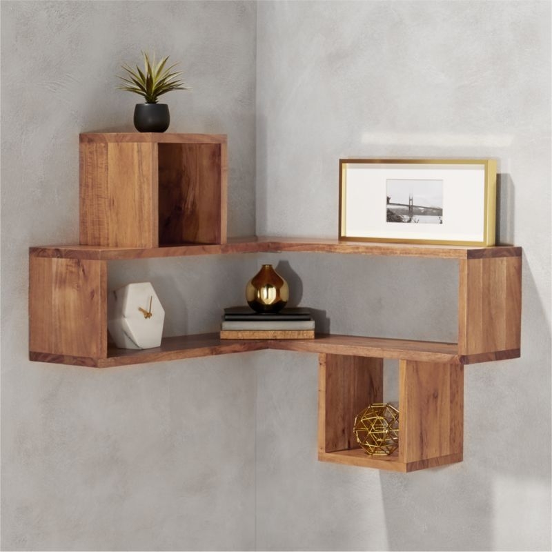corner block wood shelf - Image 1