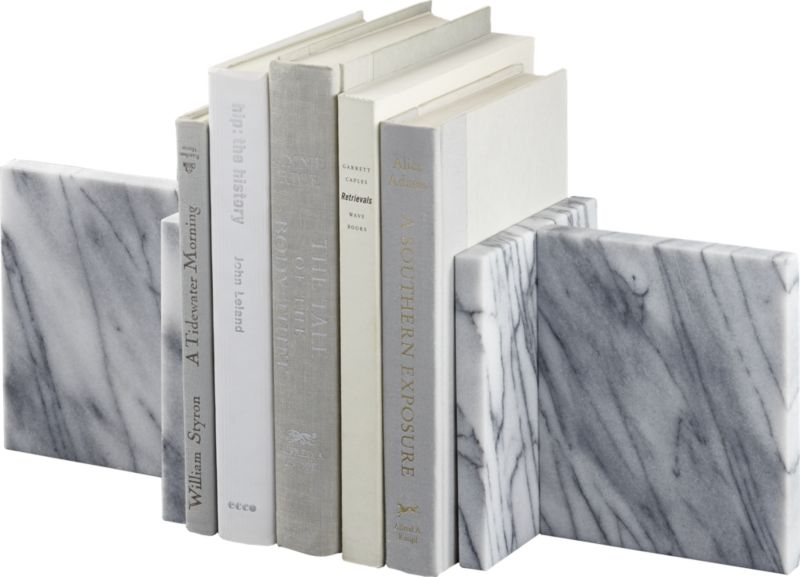 set of 2 endiron marble bookends - Image 3