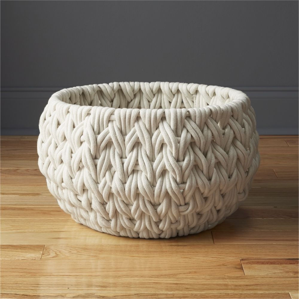 Conway Round White Cotton Storage Basket Small - Image 0