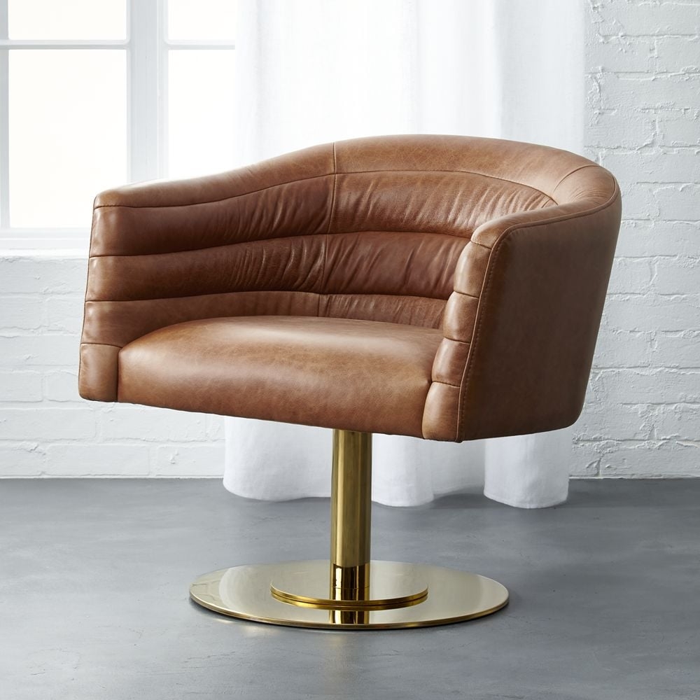 Cupa Saddle Leather Swivel Base Chair - Image 10
