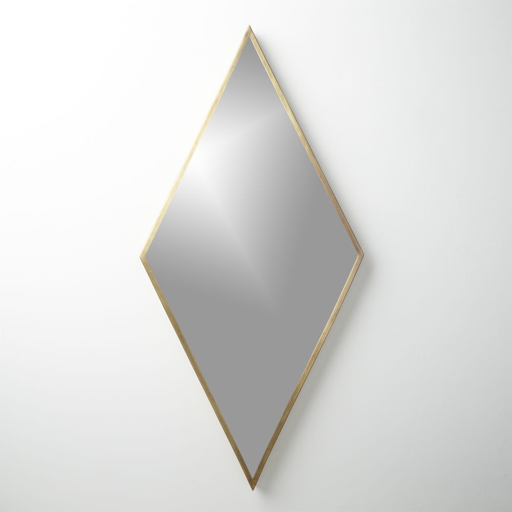 "diamond brass 21.75""x45"" wall mirror" - Image 0