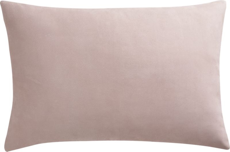 "18""x12"" loki blush leather pillow with feather-down insert" - Image 1