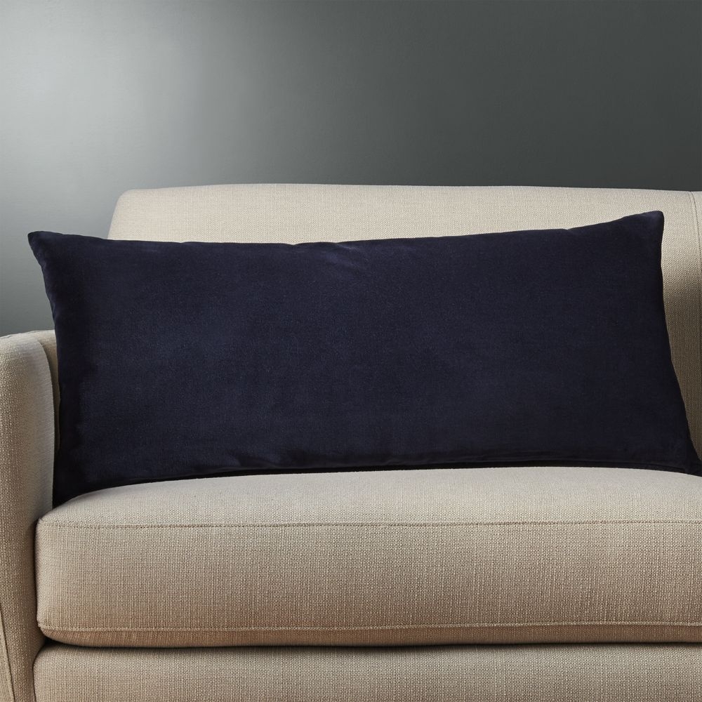 "36""x16"" leisure navy pillow with down-alternative insert" - Image 0