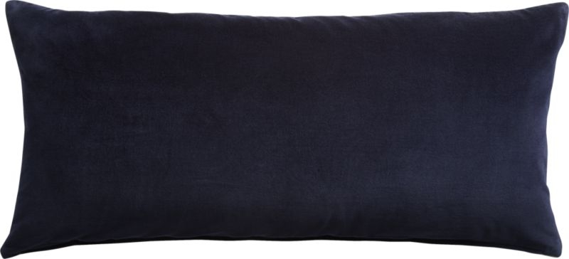 "36""x16"" leisure navy pillow with down-alternative insert" - Image 1