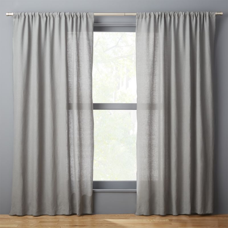 "graphite linen curtain panel 48""x96""" - Image 1
