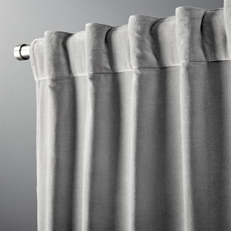 Velvet Graphite Curtain Panel 48""x108""" - Image 2