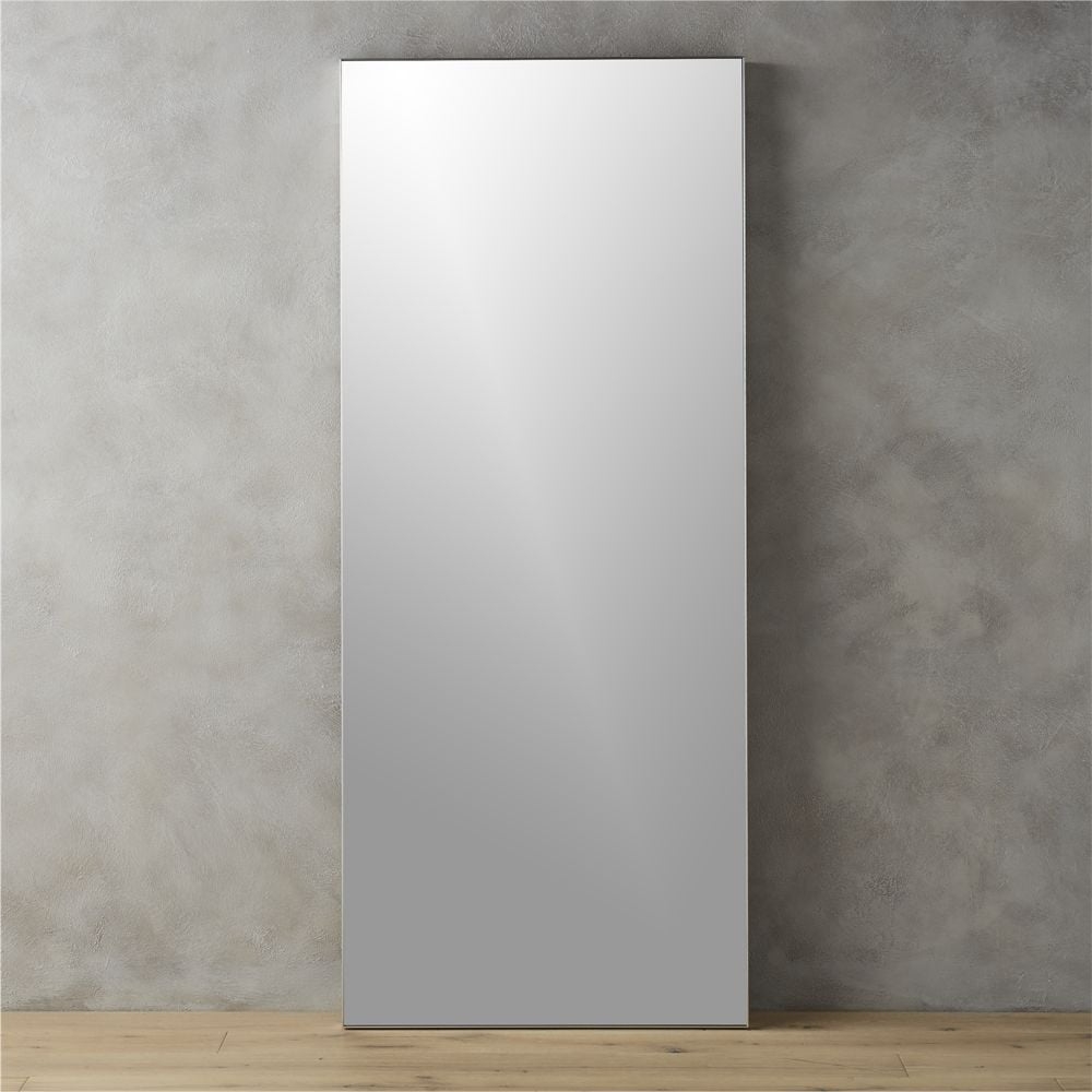 Infinity Modern Silver Full-Length Floor Mirror 32"x76" - Image 0