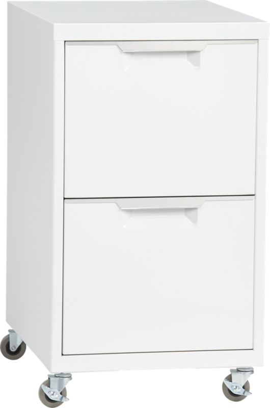 TPS white 2-drawer filing cabinet - Image 1