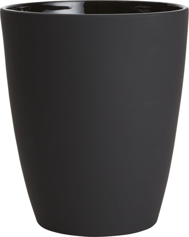 Rubber-Coated Black Wastebasket - Image 1