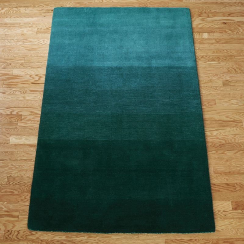 ombre teal rug 6'x9' - Image 1