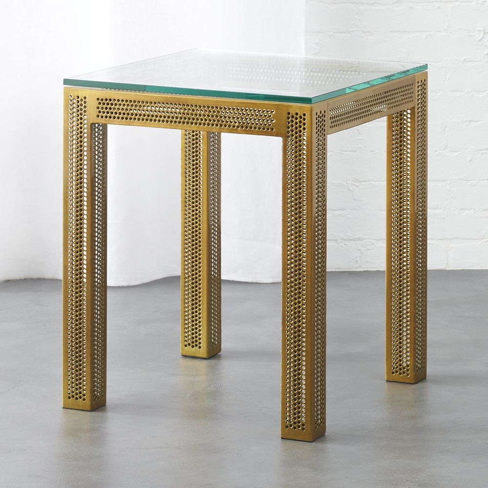 perforated glass side table - Image 0