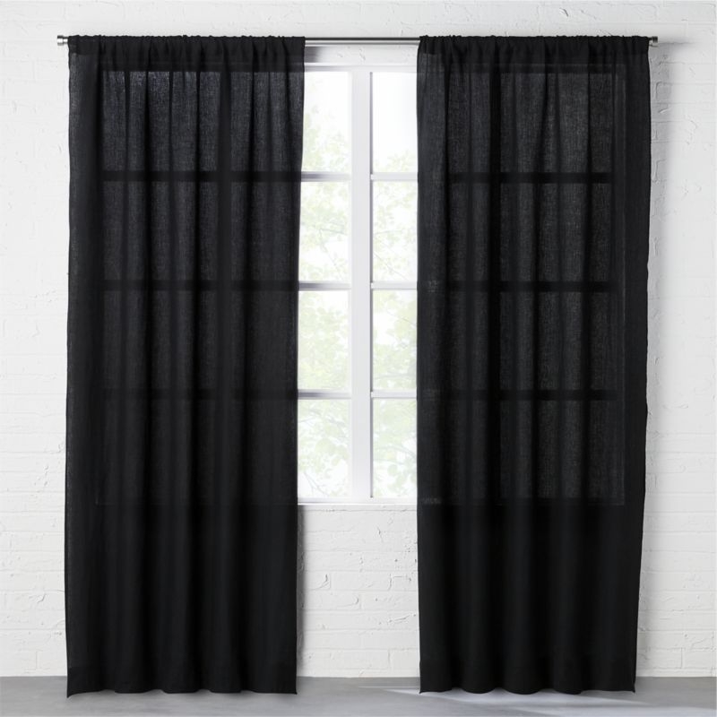 "linen black curtain panel 48""x96""" - Image 1
