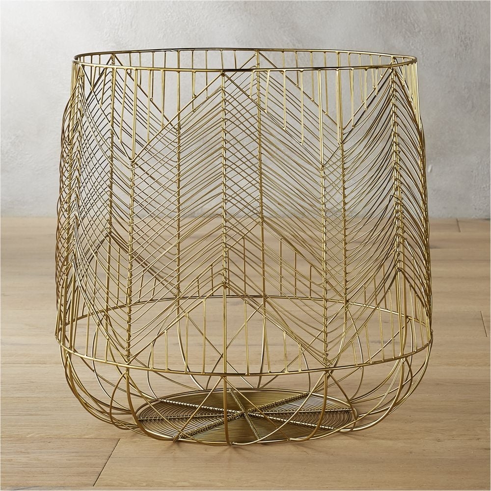 blanche large gold metal basket - Image 0