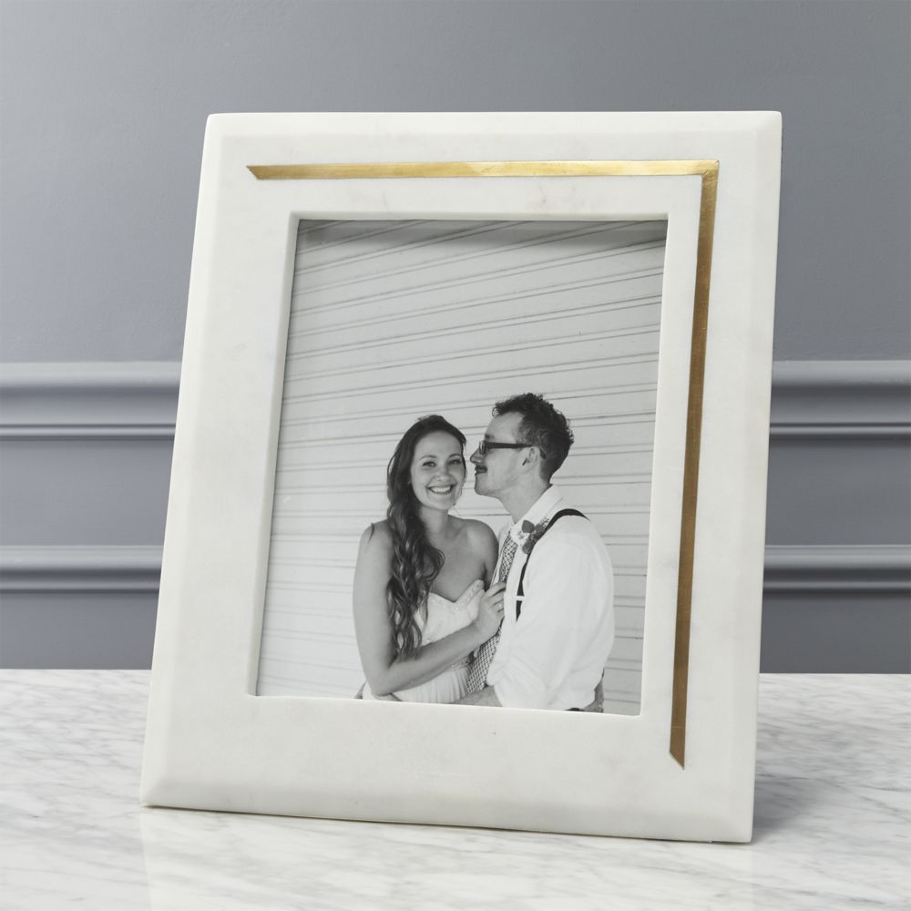 silas marble-brass 8x10 picture frame - Image 0