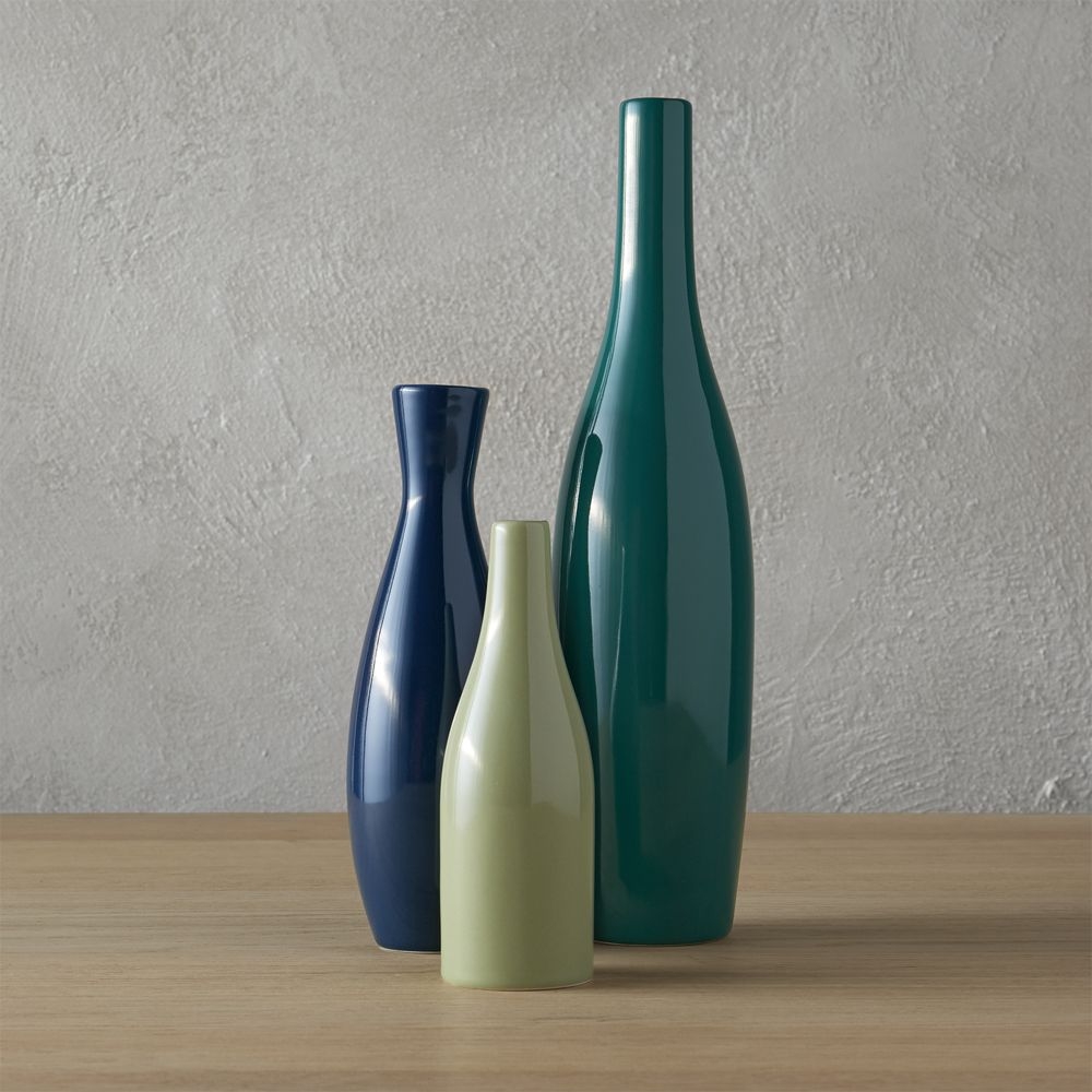 3-piece blue and green scout vase set - Image 0