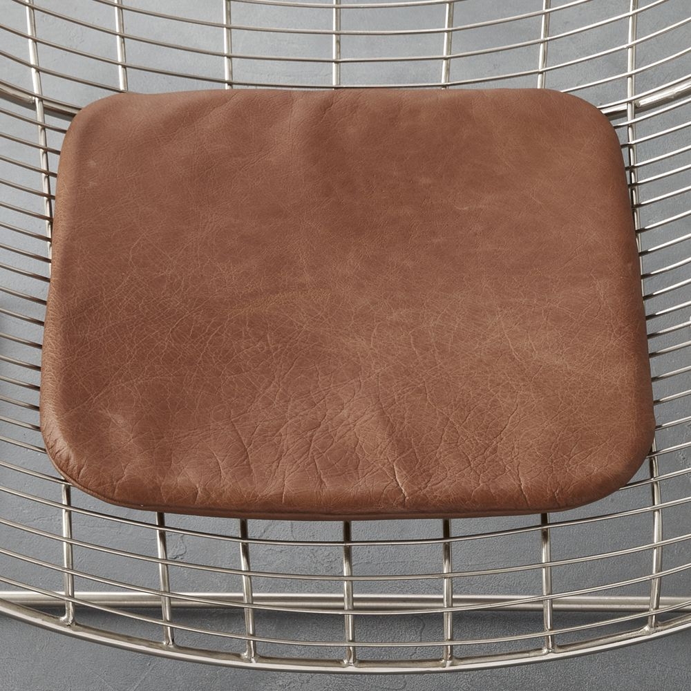 brown leather chair cushion - Image 0