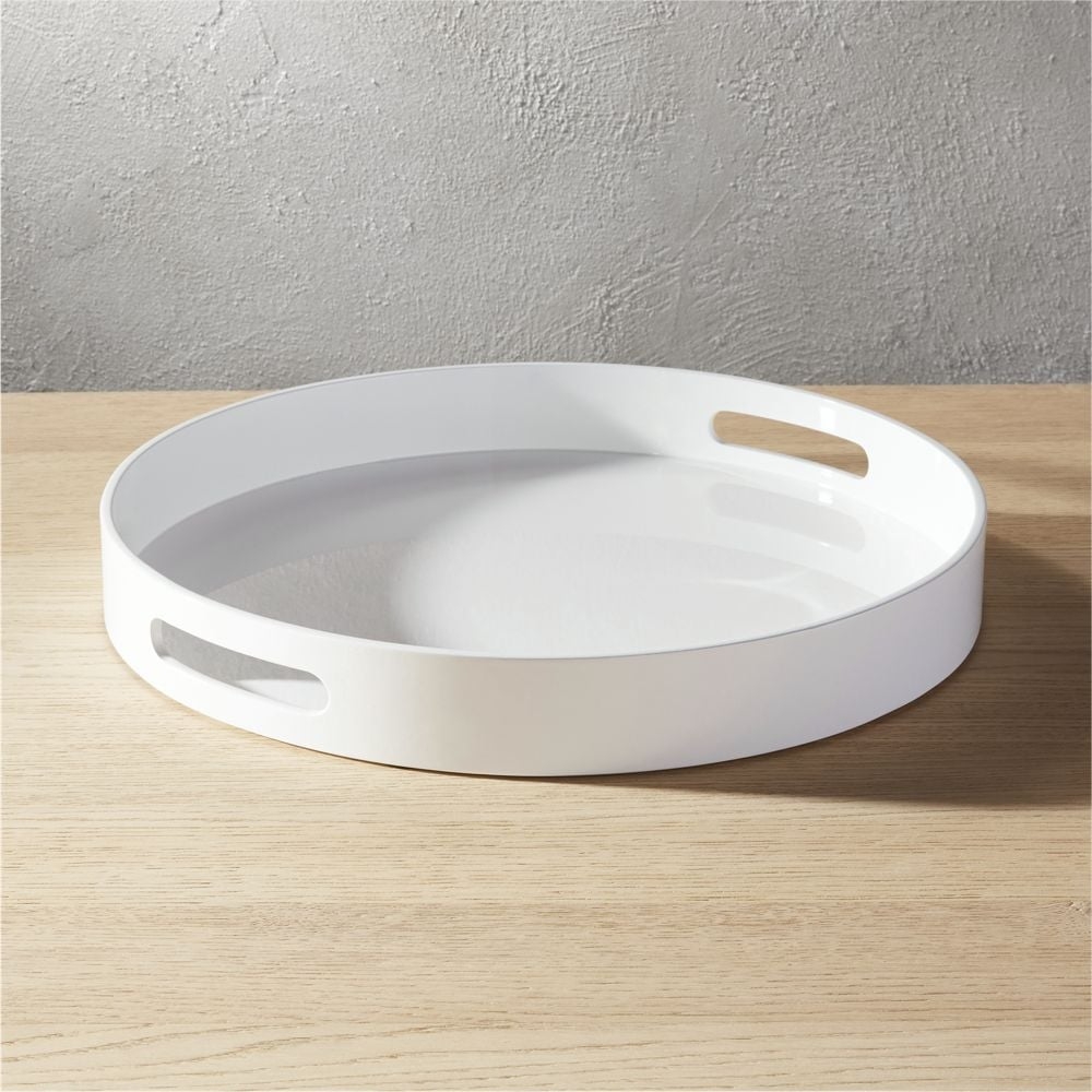 hi-gloss round white tray - Image 0