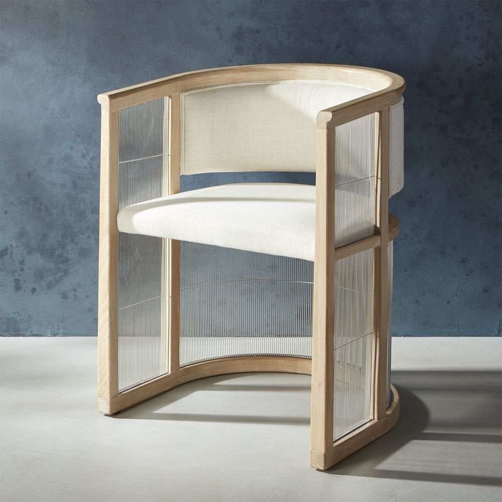 Kaishi White Fabric Chair with Whitewashed Ash Frame - Image 0