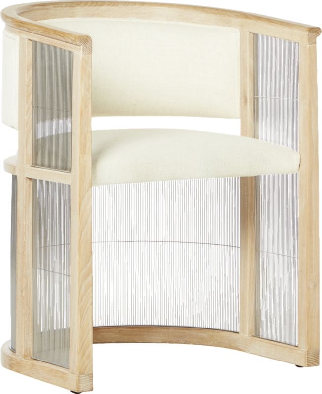 Kaishi White Fabric Chair with Whitewashed Ash Frame - Image 1