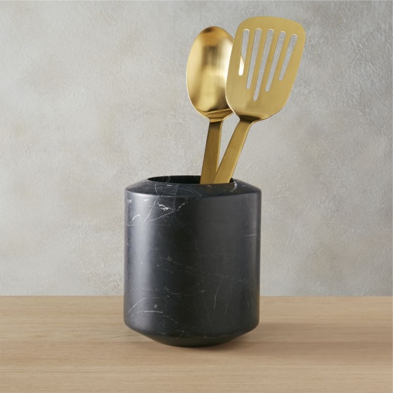 black marble utensil holder - Image 2