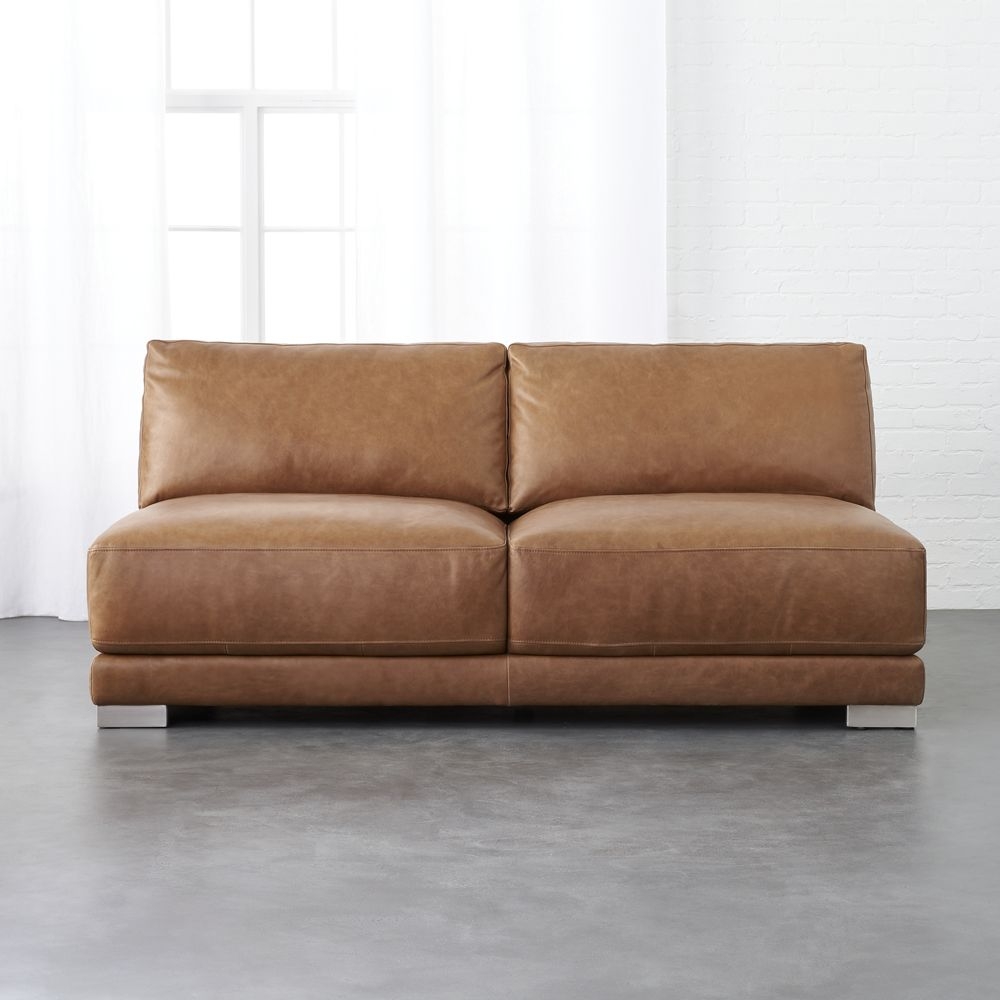 gybson brown leather loveseat - Image 0