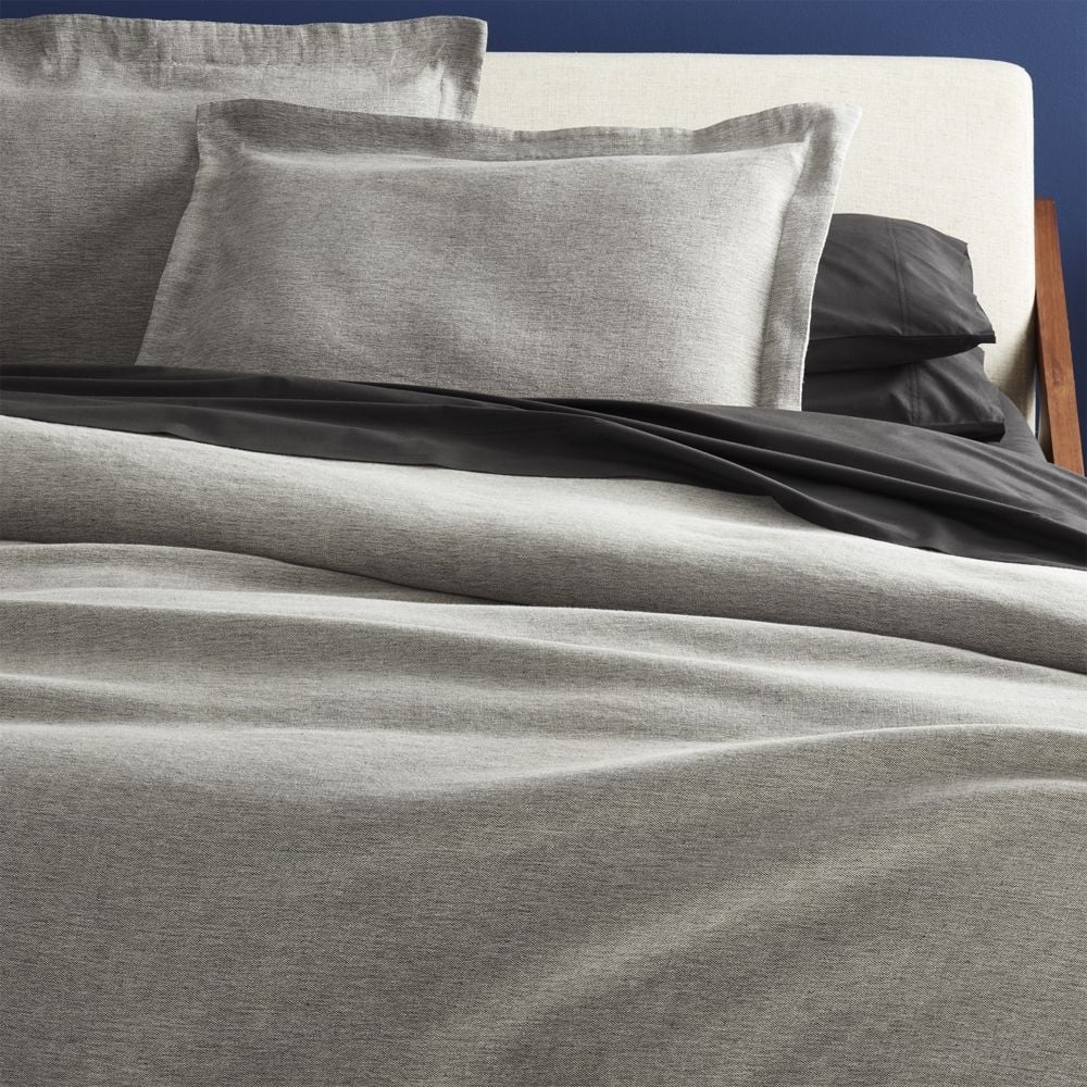 weekendr graphite chambray full/queen duvet cover - Image 0