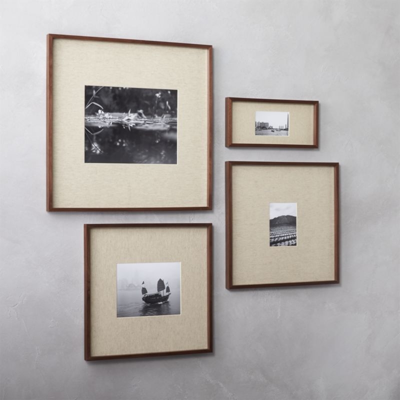 gallery walnut 8x10 picture frame with linen mat - Image 1