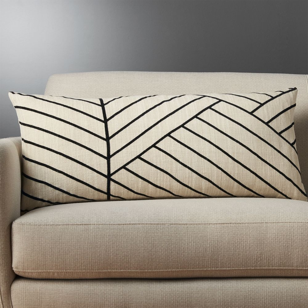 Forma Pillow, Black & Ivory, 36" x 16" - Image 1