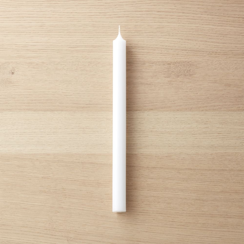 White Unscented Taper Candle - Image 0