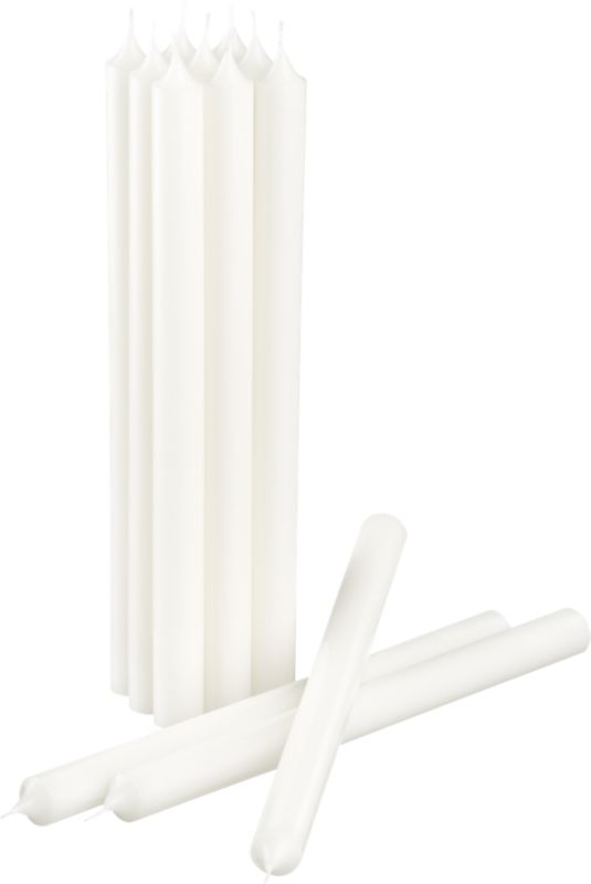 Set of 12 White Taper Candles - Image 3