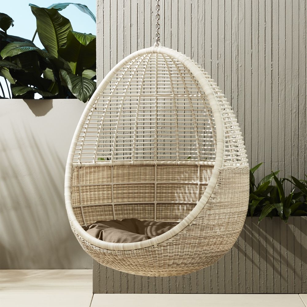 Pod Hanging Outdoor Chair with Cushion - Image 1