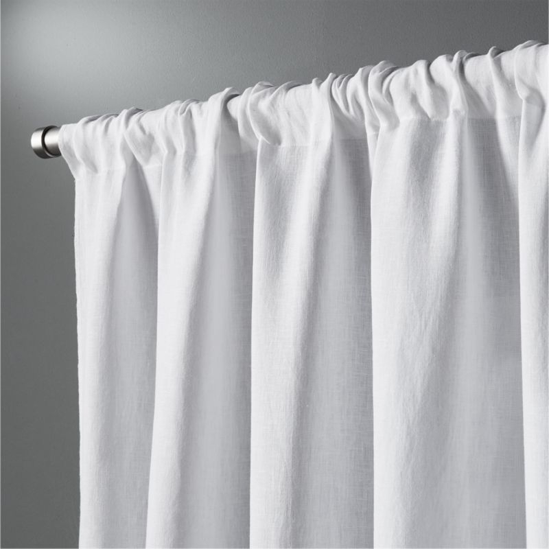 White linen curtain panel 48""x120" - Image 2