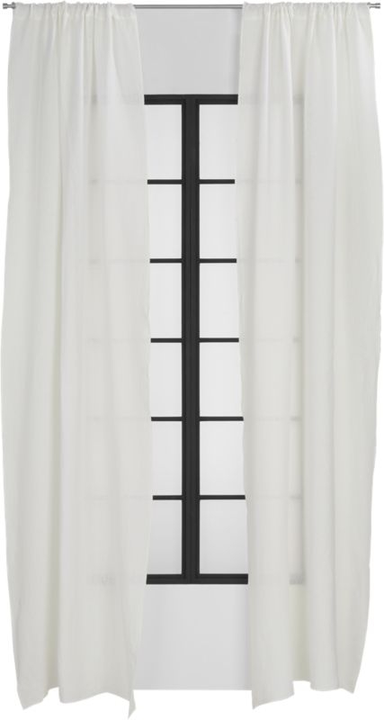 White linen curtain panel 48""x120" - Image 3