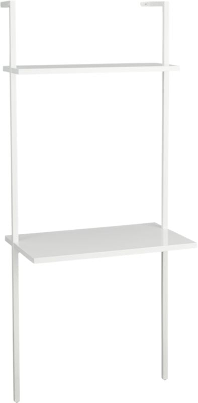 Stairway White Wall Mount Desk with Shelf 72.5'' - Image 1