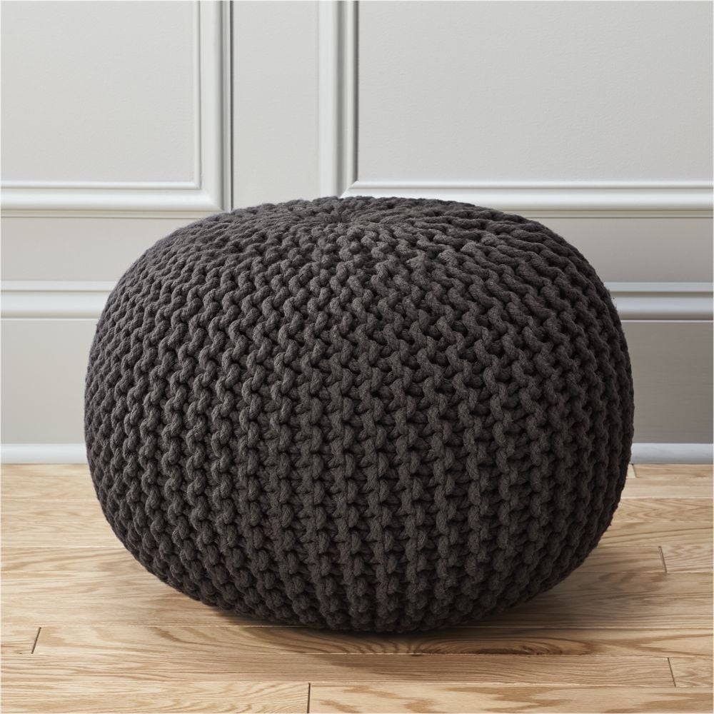 knitted graphite pouf - Image 0