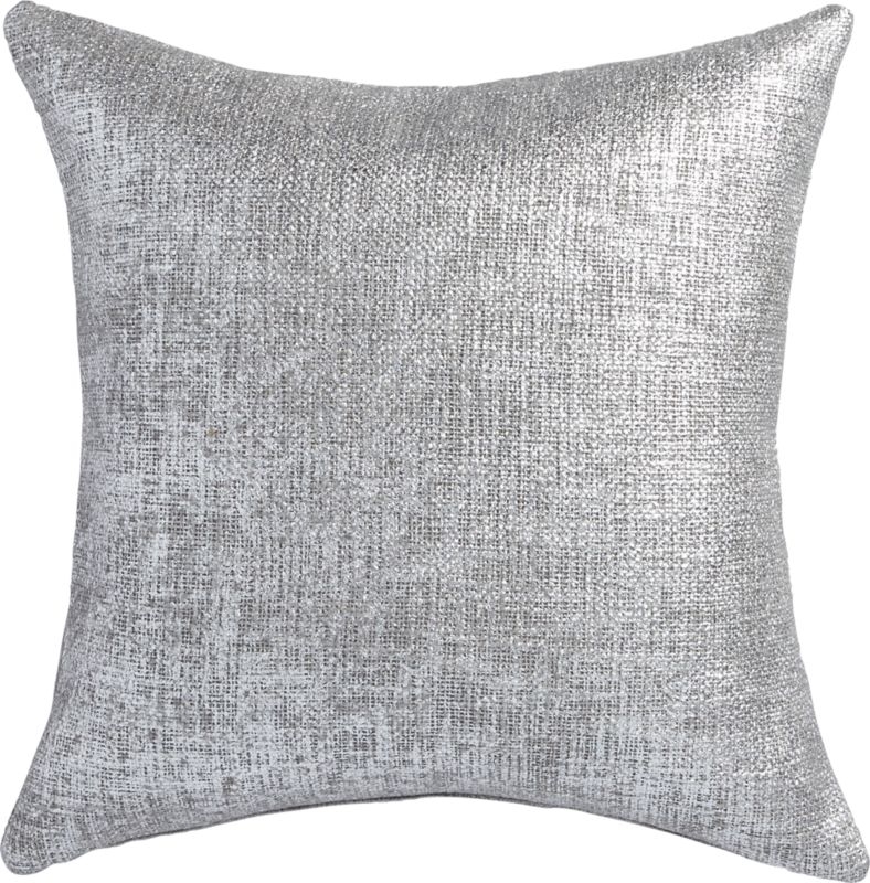 "20"" glitterati silver pillow with feather-down insert" - Image 1