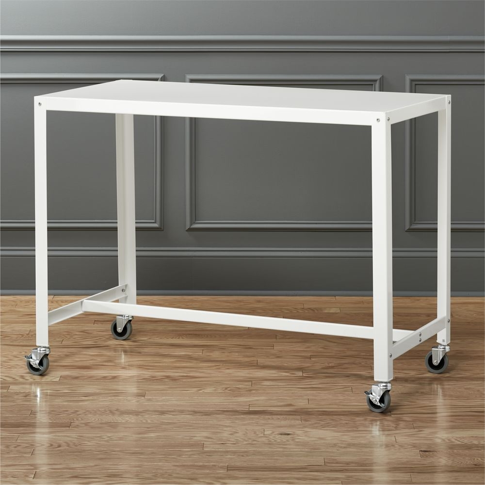 go-cart white rolling counter table-stand up desk - Image 0