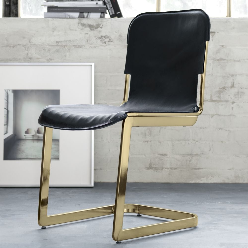 Rake Black Leather Chair by Kravitz Design - Image 1