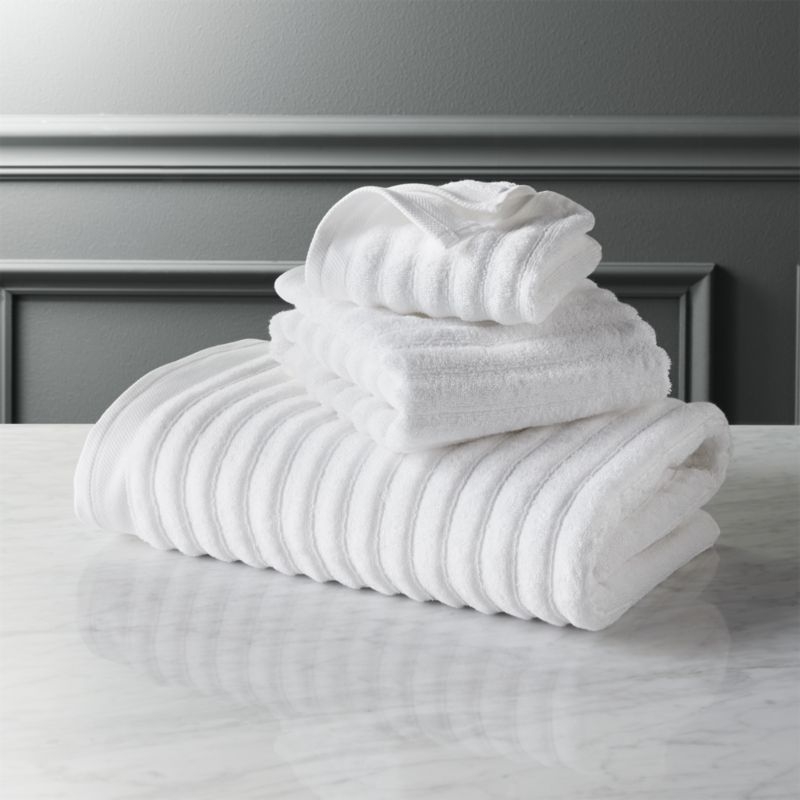 channel white cotton hand towel - Image 1