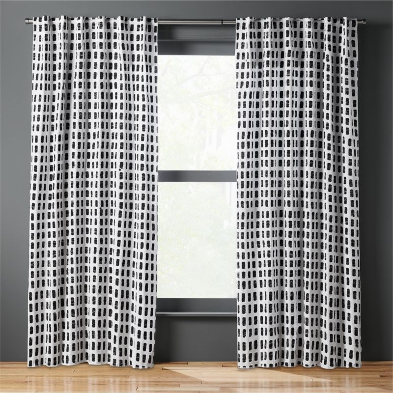 "korben plaid curtain panel 48""x120""" - Image 1