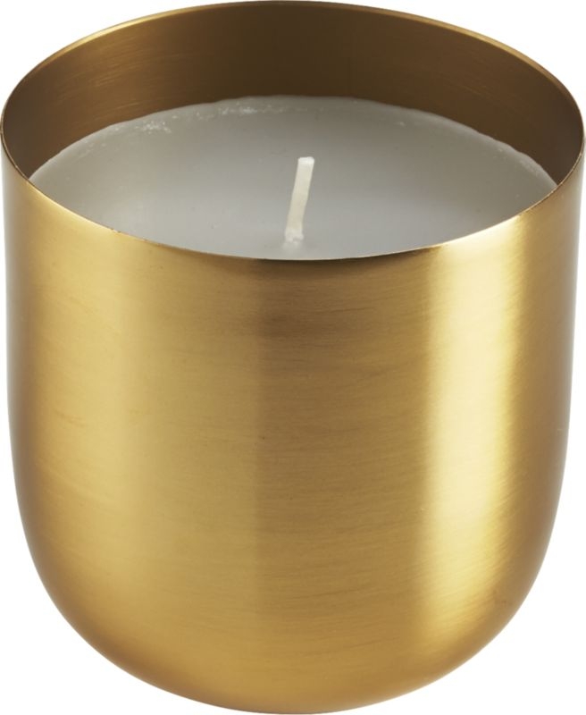 Brushed Brass Unscented Candle Bowl - Image 1
