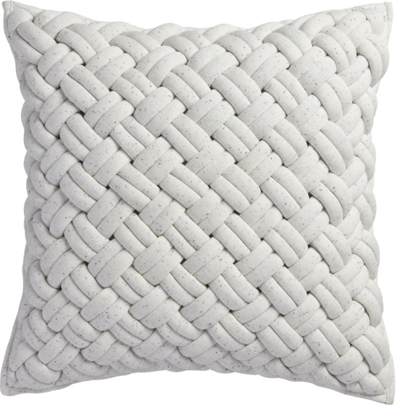 20" jersey interknit ivory pillow with feather-down insert - Image 1