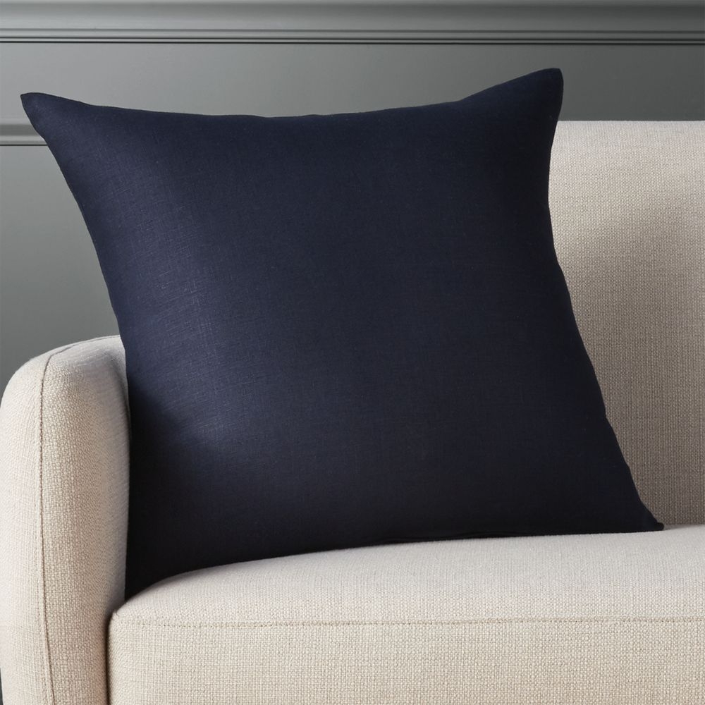 "20"" linon navy pillow with down-alternative insert" - Image 0