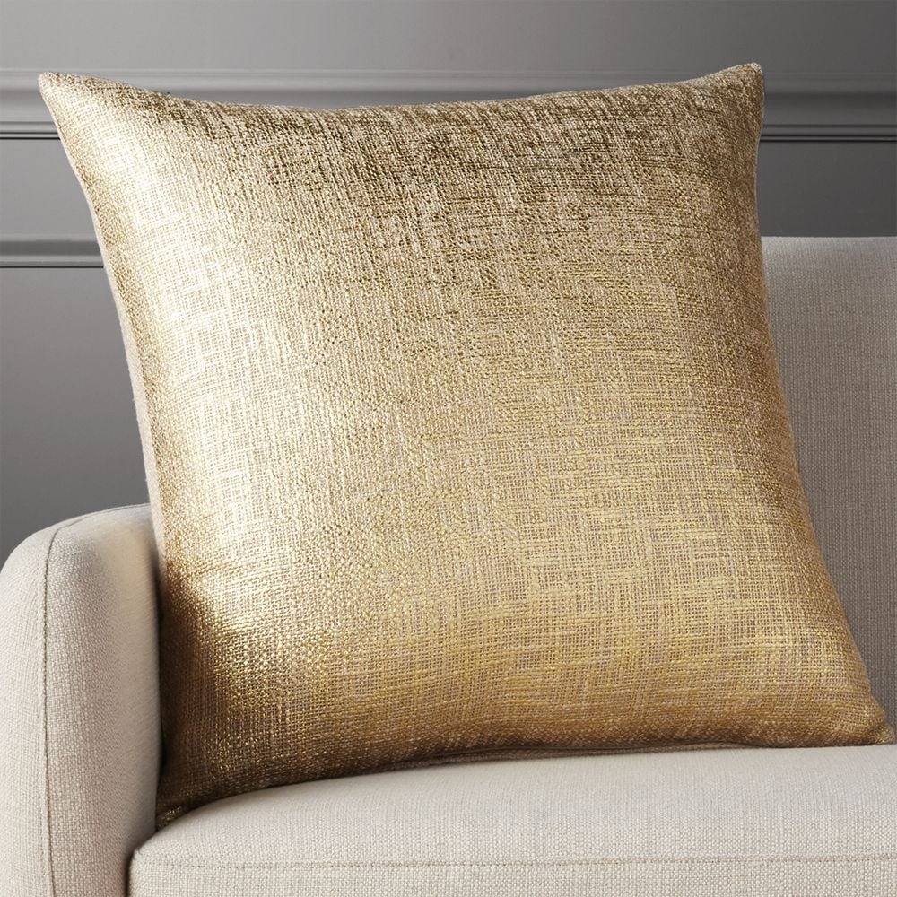 23" glitterati gold pillow with down-alternative insert - Image 0